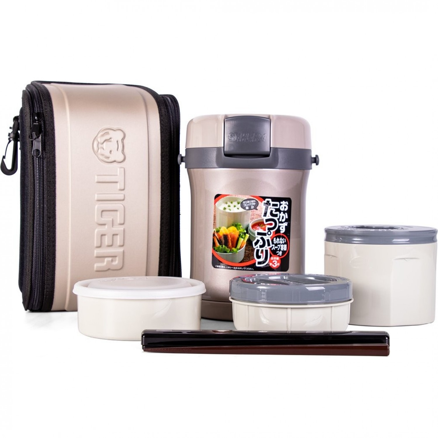 Термос для еды с контейнерами TIGER LWU-B170 Warm Silver. Купить на ...