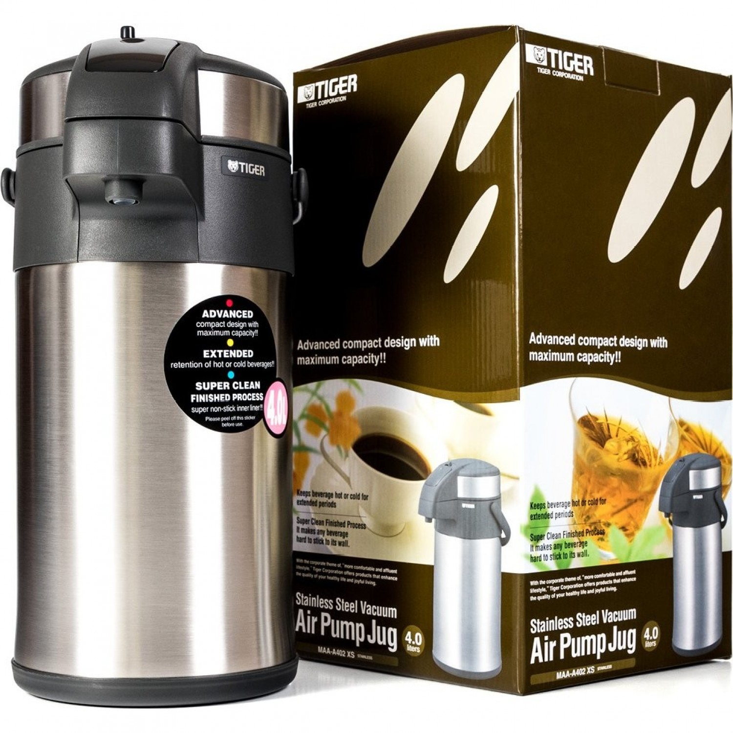 Thermos With Pneumatic Pump Tiger Maa-a402 Stainless 4 L (color